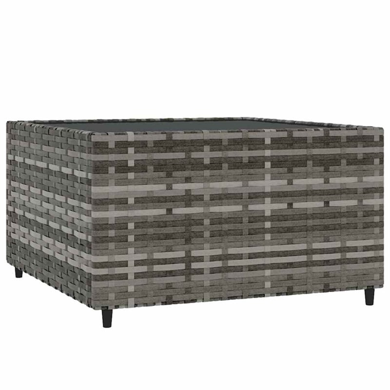 vidaXL Poly Rattan Medium Adjustable Feet Patio Lounge Set Grey