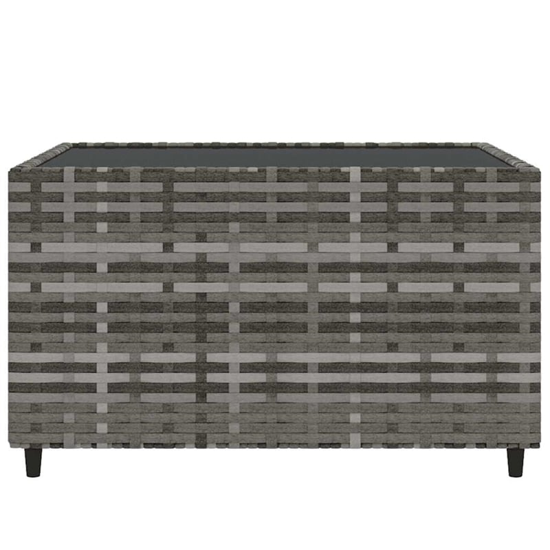 vidaXL Poly Rattan Medium Adjustable Feet Patio Lounge Set Grey