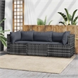 vidaXL Patio Lounge Set in Grey With Anthracite Cushions
