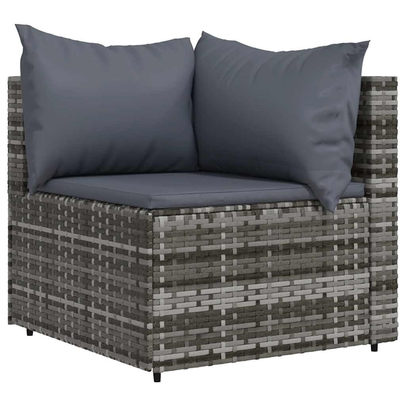 vidaXL Patio Lounge Set in Grey With Anthracite Cushions
