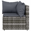 vidaXL Patio Lounge Set in Grey With Anthracite Cushions