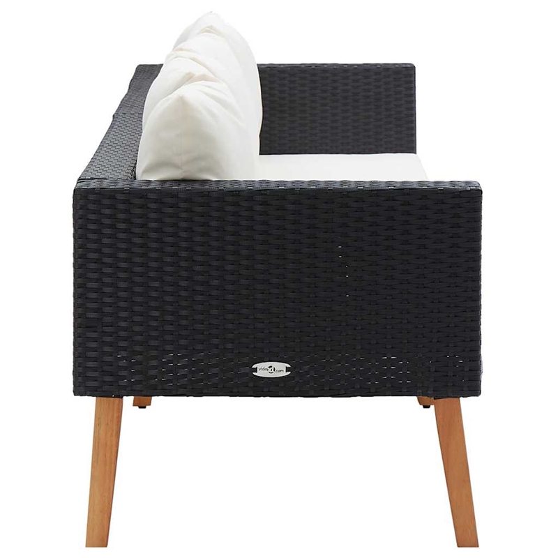 vidaXL 3-Seater Modular Garden Sofa in Black