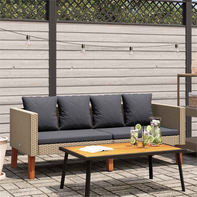 vidaXL Garden Sofa in Beige & Anthracite