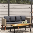 vidaXL Garden Sofa in Beige & Anthracite