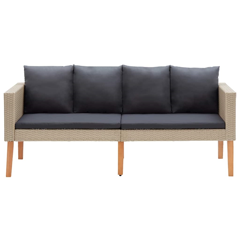 vidaXL Garden Sofa in Beige & Anthracite