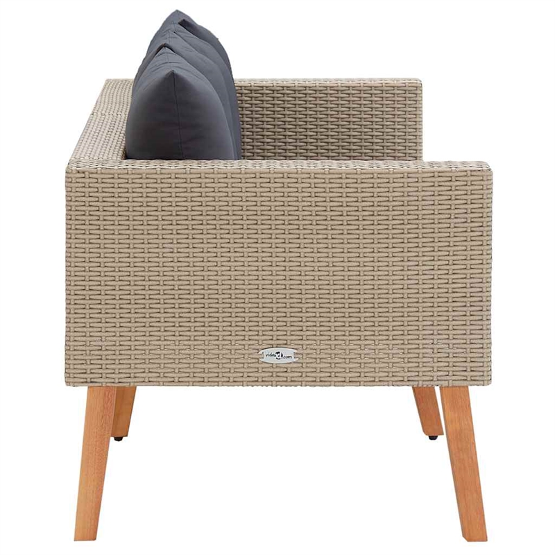 vidaXL Garden Sofa in Beige & Anthracite