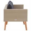 vidaXL Garden Sofa in Beige & Anthracite