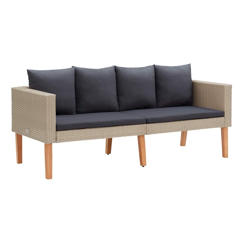 vidaXL Garden Sofa in Beige & Anthracite