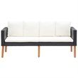 vidaXL Garden Sofa in Black & Cream/White