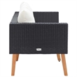 vidaXL Garden Sofa in Black & Cream/White