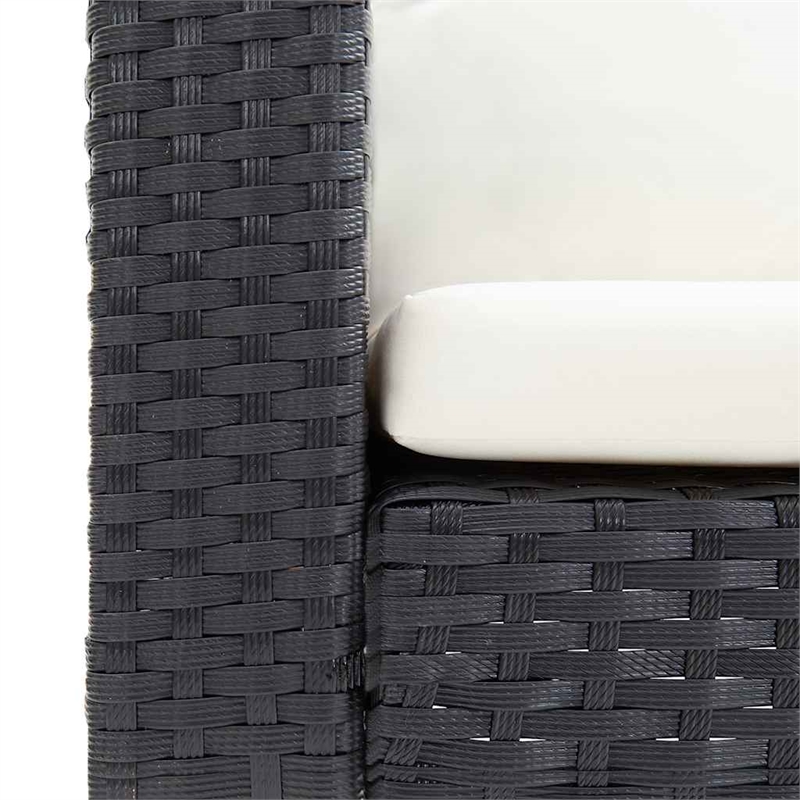 vidaXL Garden Sofa in Black & Cream/White
