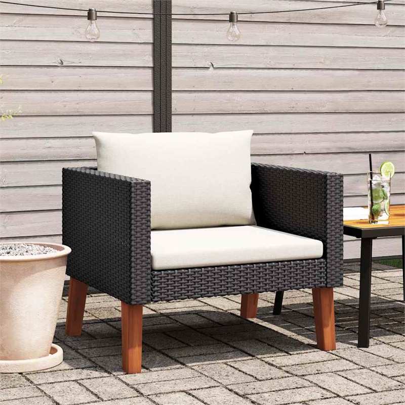 vidaXL Single Seat Modular Garden Sofa in Black