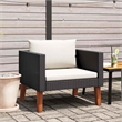 vidaXL Single Seat Modular Garden Sofa in Black