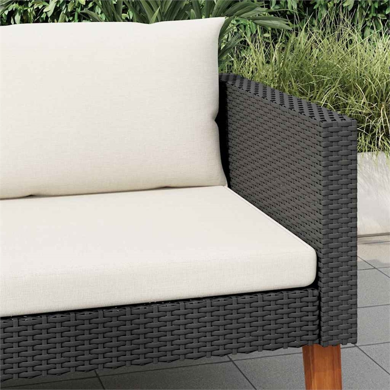 vidaXL Single Seat Modular Garden Sofa in Black