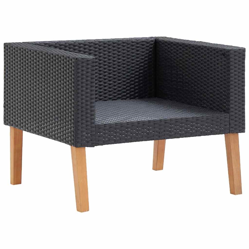 vidaXL Single Seat Modular Garden Sofa in Black