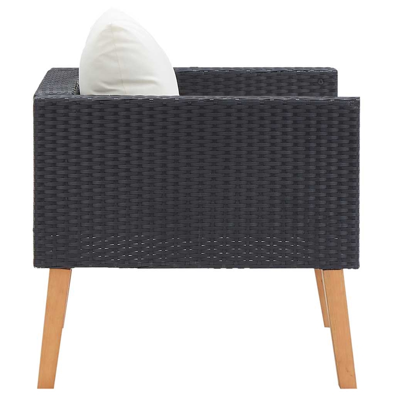 vidaXL Single Seat Modular Garden Sofa in Black