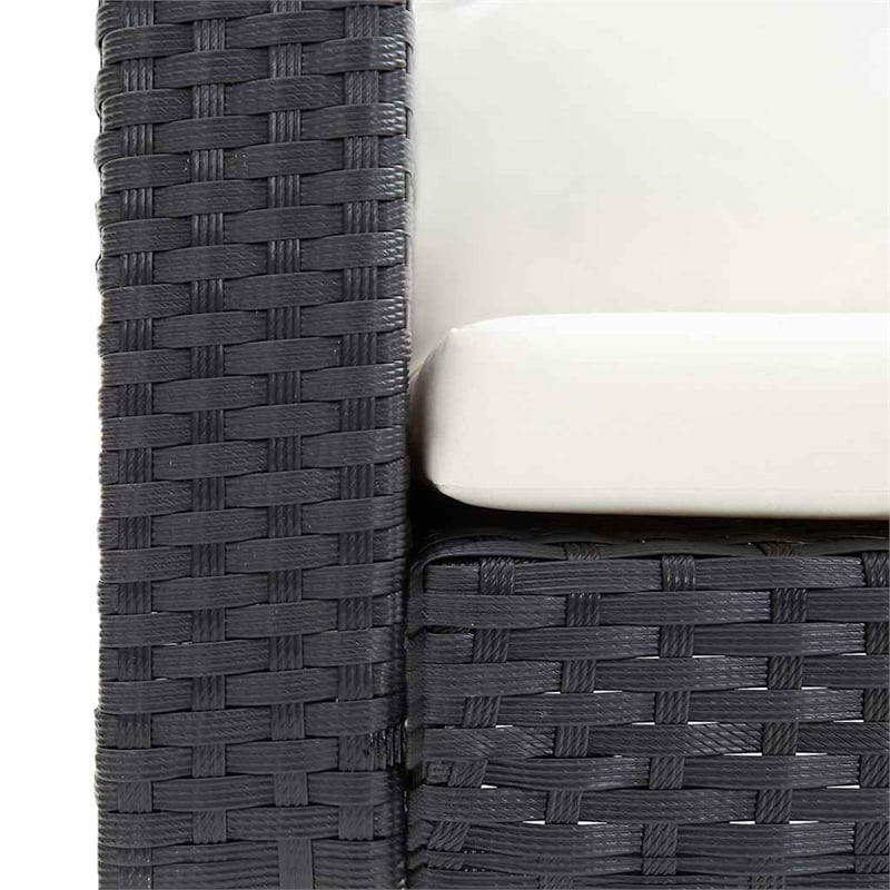 vidaXL Single Seat Modular Garden Sofa in Black