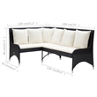 vidaXL PE Rattan Modular Garden Sofa Set of 2 in Black & Cream/White