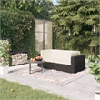 vidaXL Powder-Coated Steel Medium Adjustable Feet Patio Sofa in Black