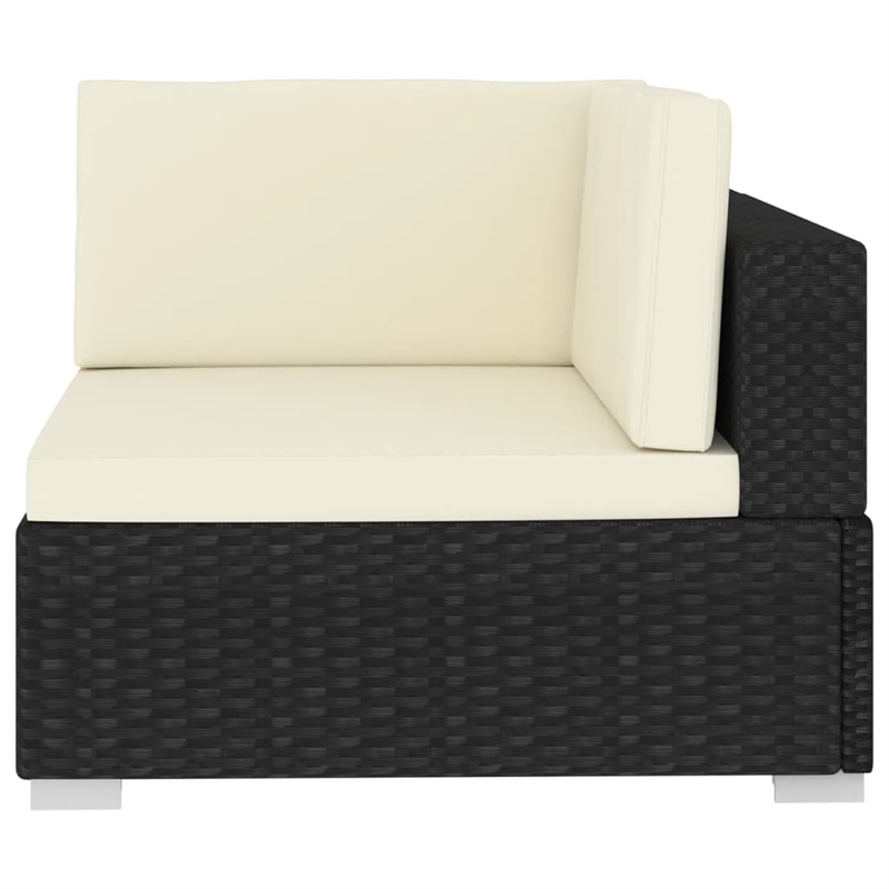 vidaXL Powder-Coated Steel Medium Adjustable Feet Patio Sofa in Black