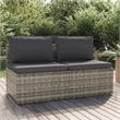 vidaXL 2-Seater Garden Sofa Poly Rattan 2-Seater Adjustable Feet in Grey