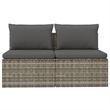 vidaXL 2-Seater Garden Sofa Poly Rattan 2-Seater Adjustable Feet in Grey