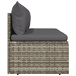 vidaXL 2-Seater Garden Sofa Poly Rattan 2-Seater Adjustable Feet in Grey
