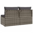 vidaXL 2-Seater Garden Sofa Poly Rattan 2-Seater Adjustable Feet in Grey