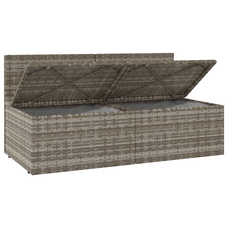 vidaXL 2-Seater Garden Sofa Poly Rattan 2-Seater Adjustable Feet in Grey