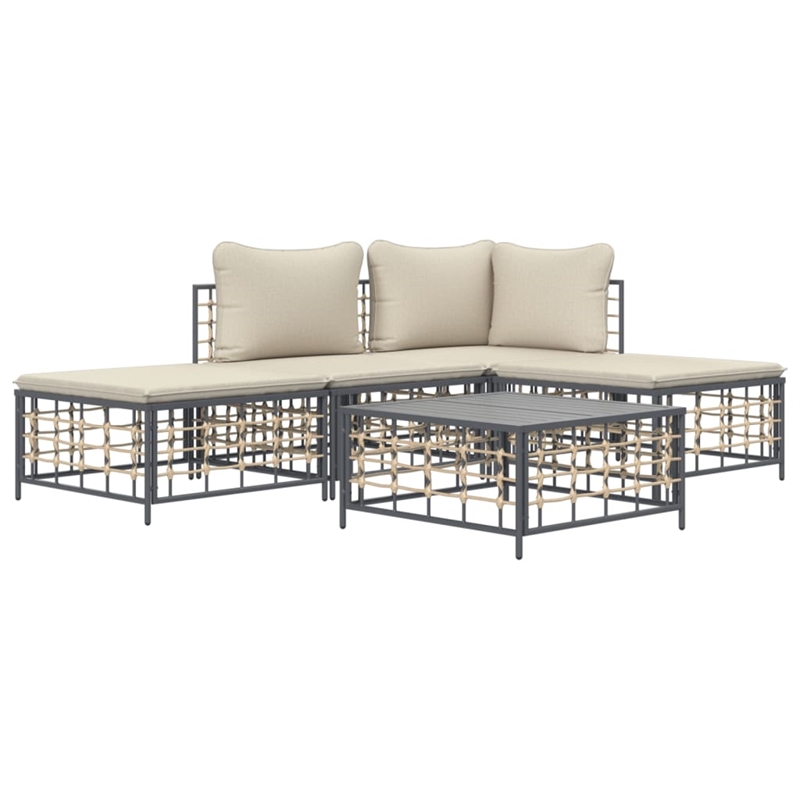 vidaXL Garden Lounge Set in Anthracite & Beige
