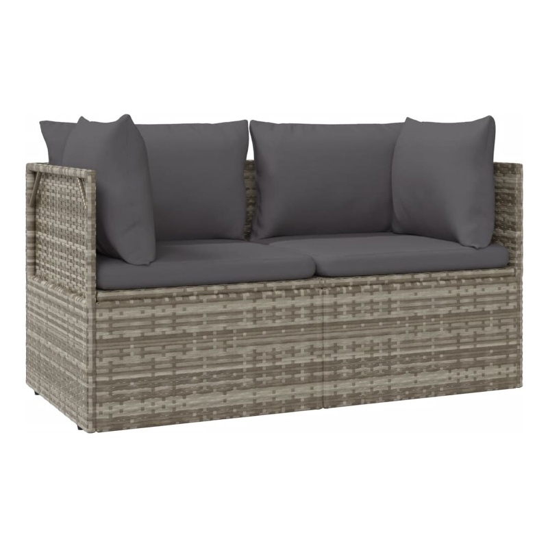 vidaXL 2-Seater Garden Sofa Gray