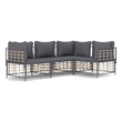 vidaXL Poly Rattan Medium Modular Garden Lounge Set in Anthracite