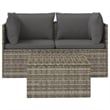 vidaXL PE Rattan PVC Garden Lounge Set in Grey