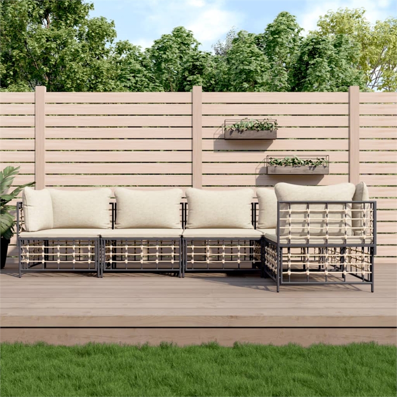 vidaXL Garden Lounge Set in Anthracite & Beige