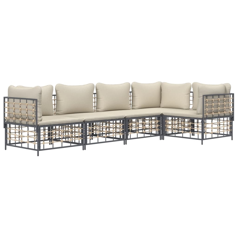 vidaXL Garden Lounge Set in Anthracite & Beige