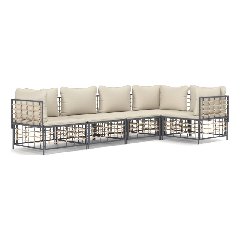 vidaXL Garden Lounge Set in Anthracite & Beige