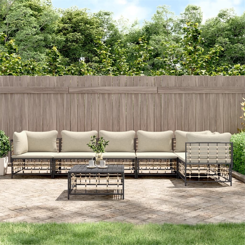 vidaXL Garden Lounge Set in Anthracite & Beige