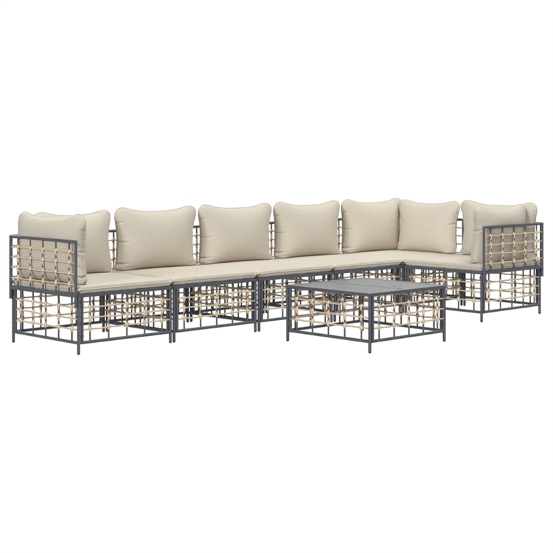 vidaXL Garden Lounge Set in Anthracite & Beige