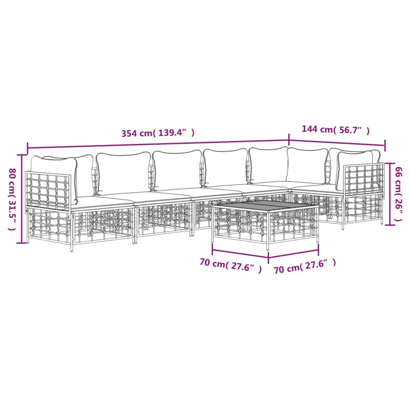 vidaXL Garden Lounge Set in Anthracite & Beige