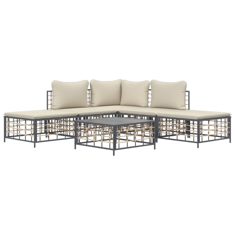 vidaXL Garden Lounge Set in Anthracite & Beige