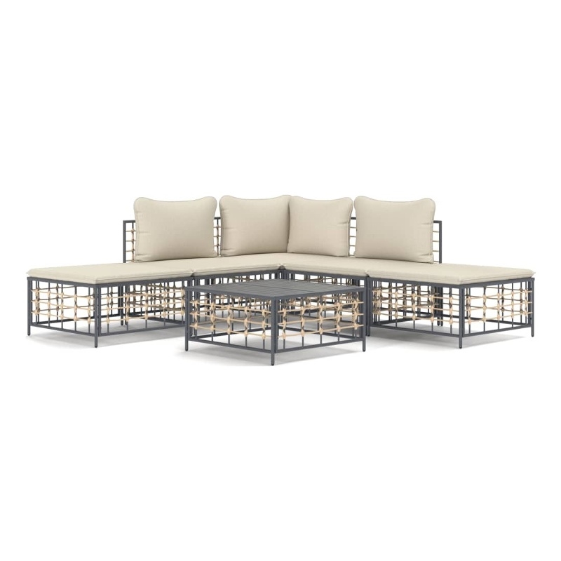vidaXL Garden Lounge Set in Anthracite & Beige