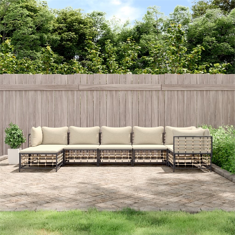 vidaXL Garden Lounge Set Dark Gray And Beige