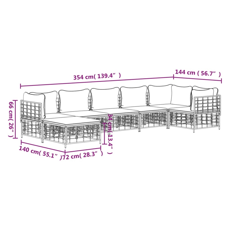 vidaXL Garden Lounge Set Dark Gray And Beige