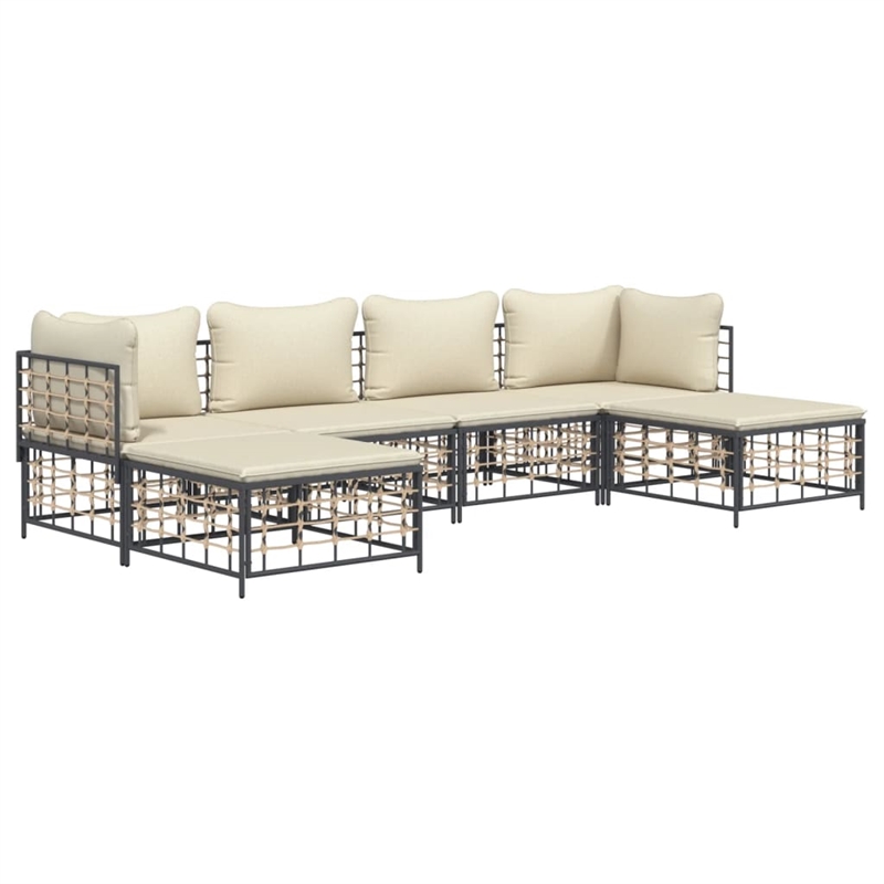 vidaXL Garden Lounge Set in Anthracite/Gray & Beige