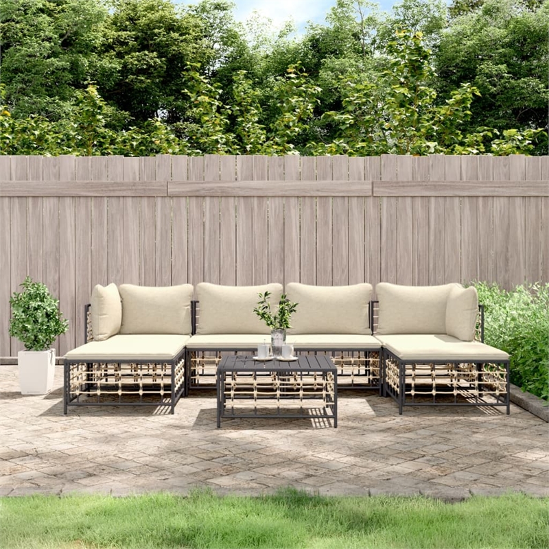 vidaXL Garden Lounge Set in Anthracite And Beige