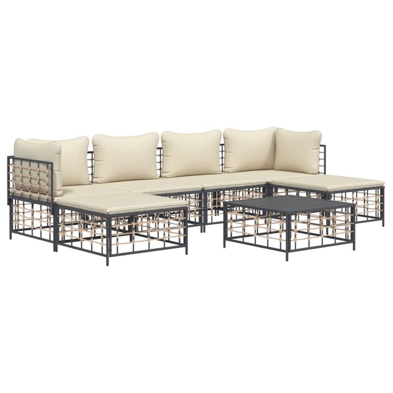 vidaXL Garden Lounge Set in Anthracite And Beige