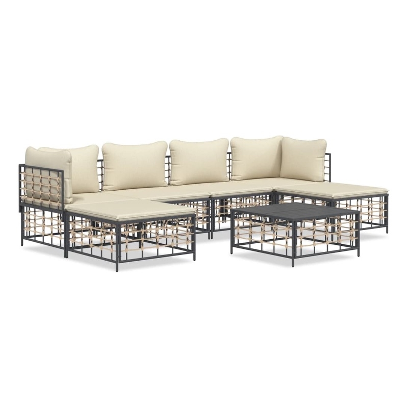 vidaXL Garden Lounge Set in Anthracite And Beige