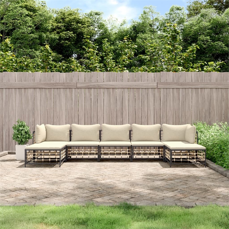vidaXL Garden Lounge Set in Anthracite & Beige