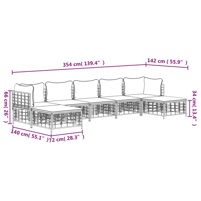 vidaXL Garden Lounge Set in Anthracite & Beige
