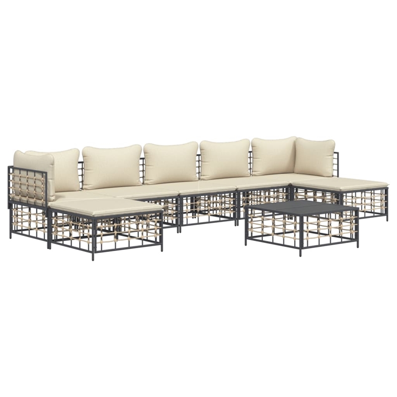 vidaXL Garden Lounge Set in Anthracite And Beige